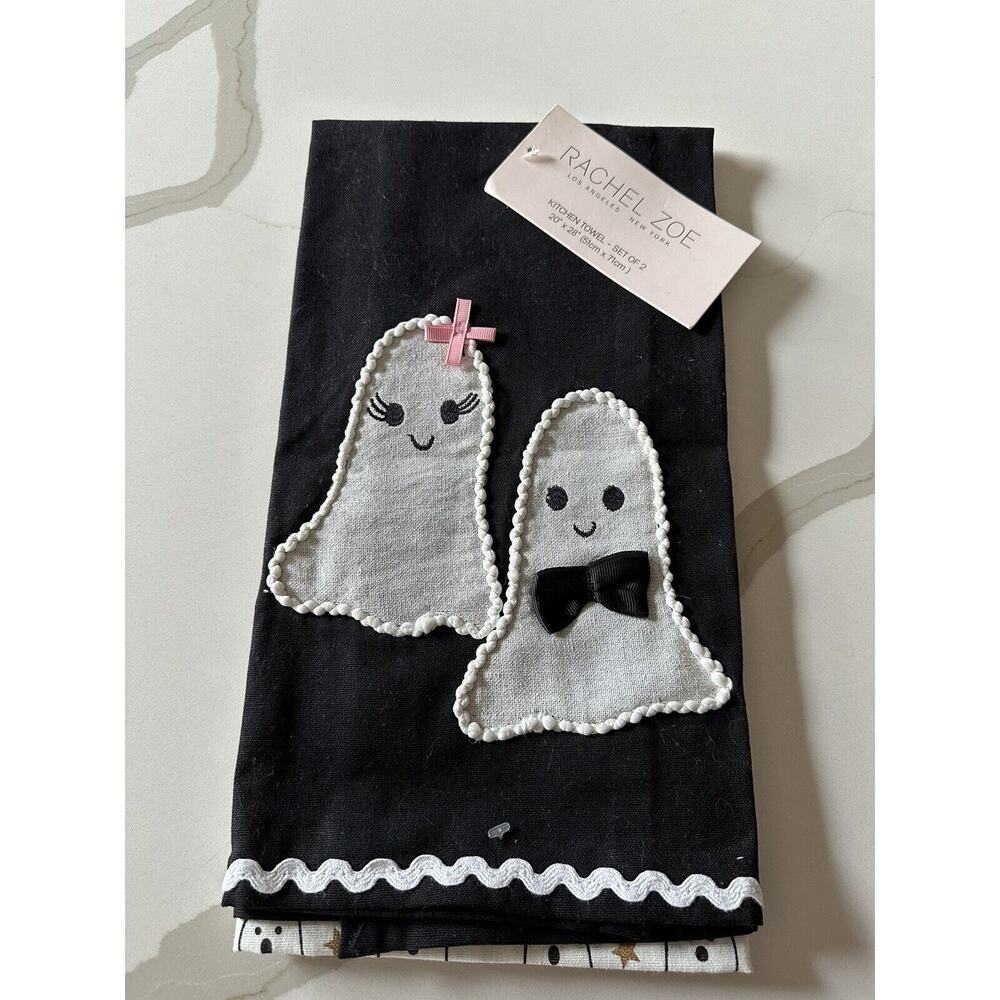 Ghost Couple Halloween Kitchen Towels by Rachel Zoe Wedding House Warming Gift